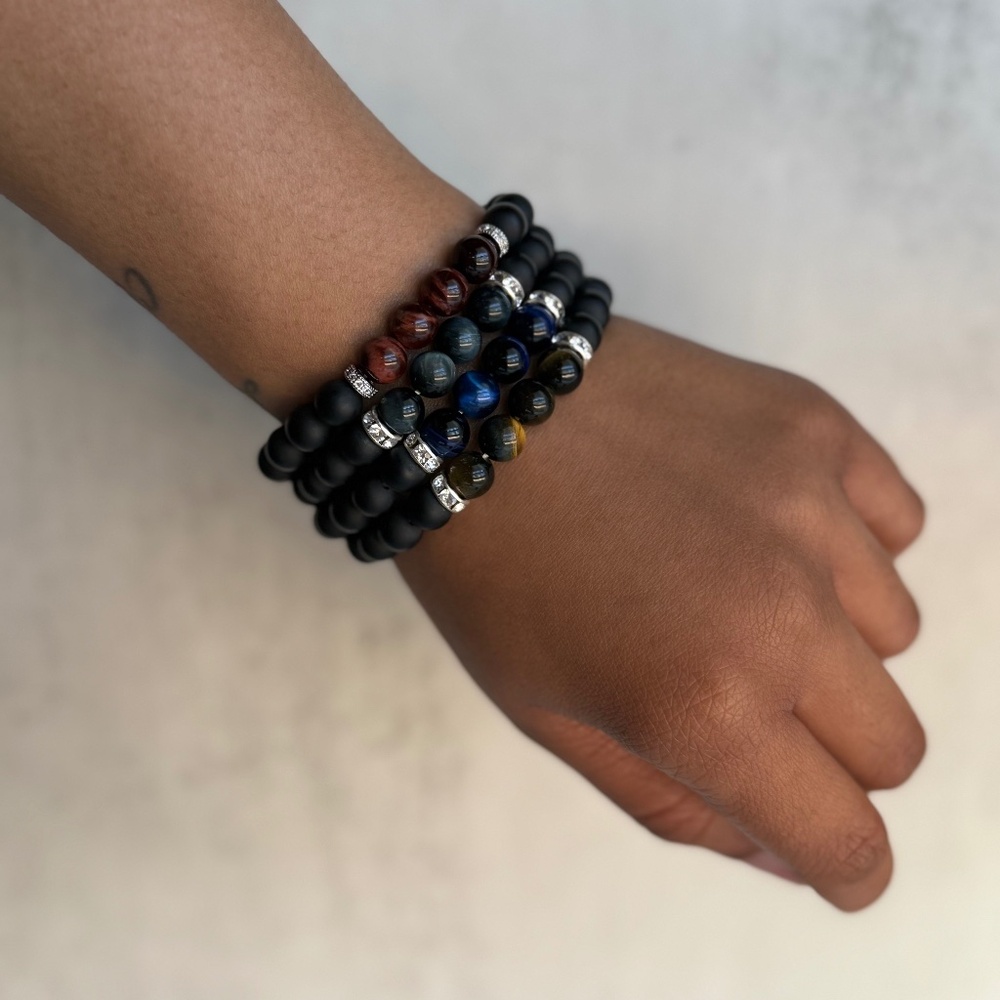 Tiger Eye Bracelet Stack (silver)